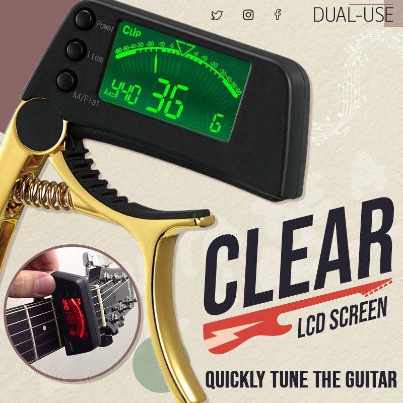 🎁2024  Hot Sale🎁DUAL-USE GUITAR CAPO TUNER WITH LCD DISPLAY