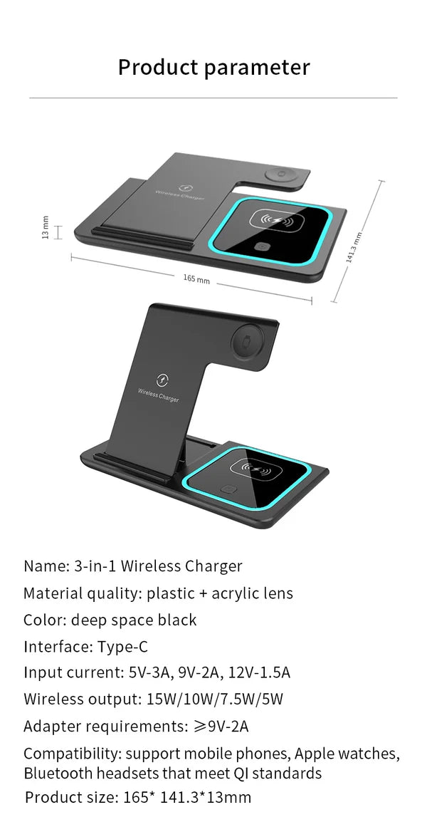 🔥3 In 1 Folding Wireless Charger