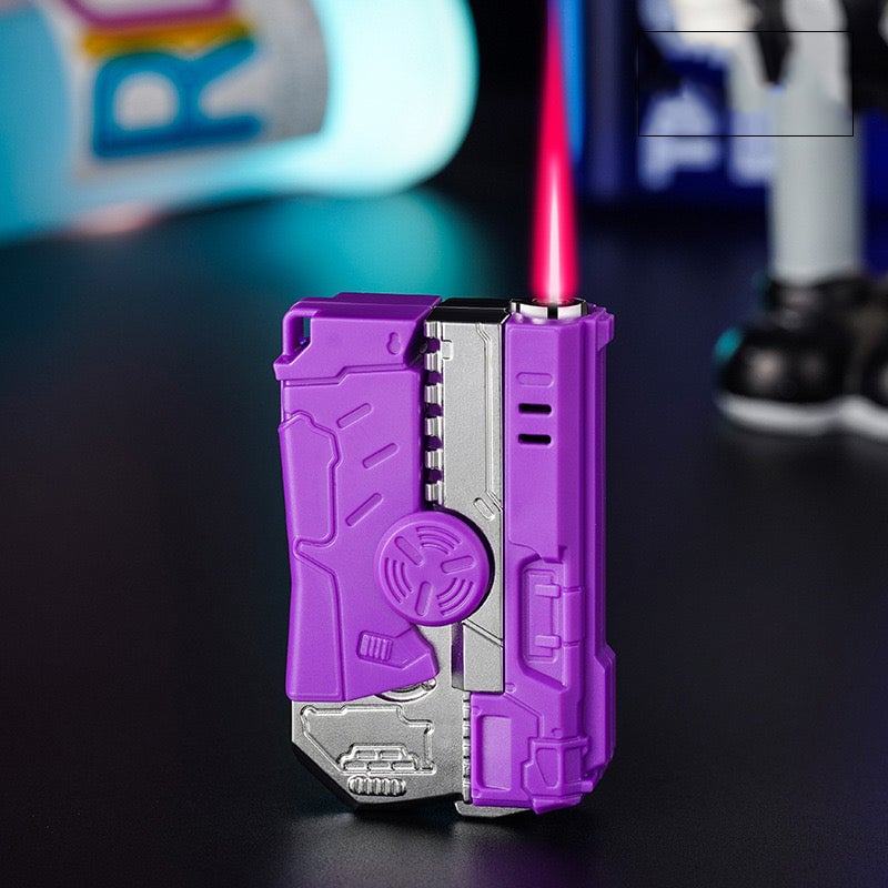 Fidget spinner refillable lighter with pink flame