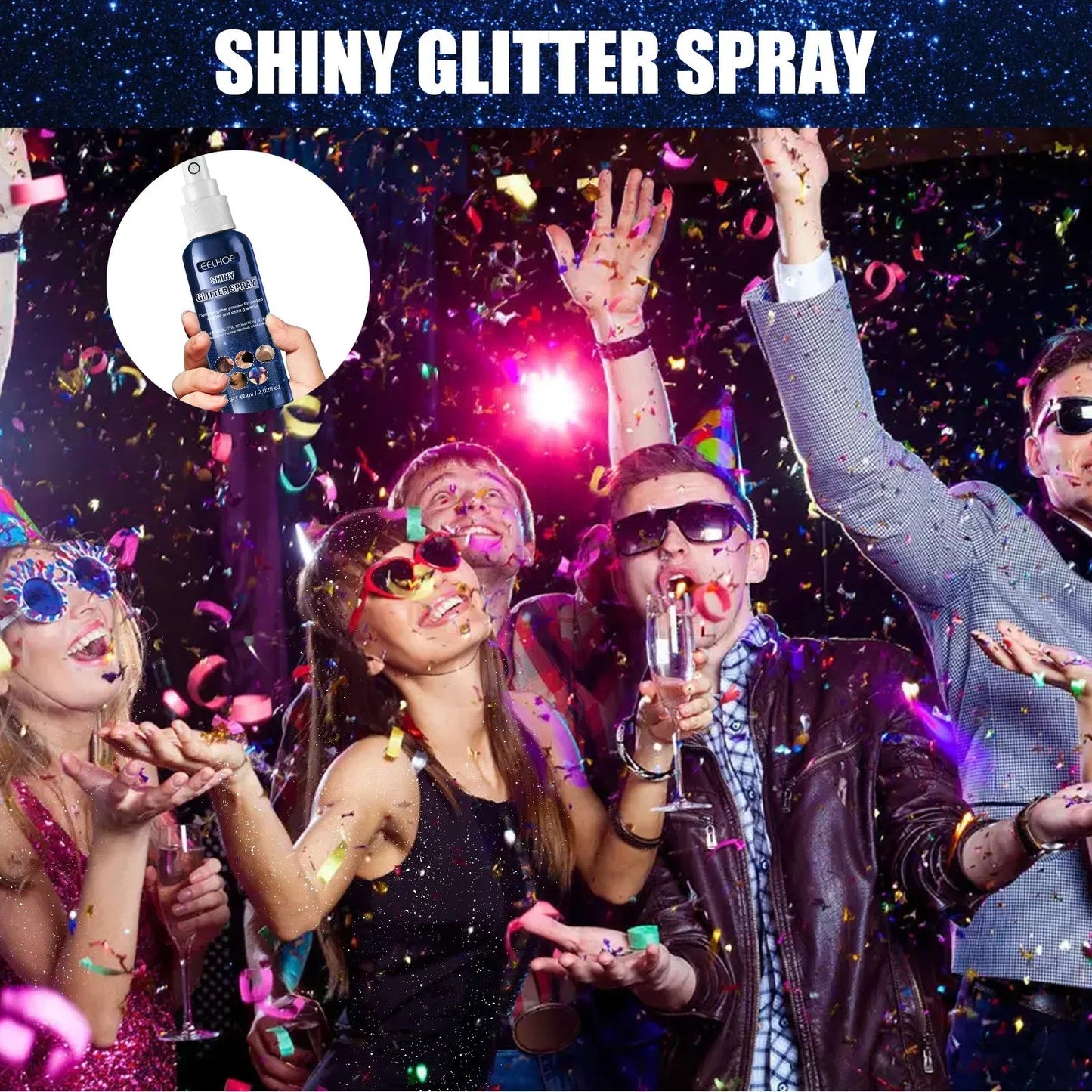 🔥Hot Sale💖Waterproof Glitter Spray Stage Party Hair and Clothes