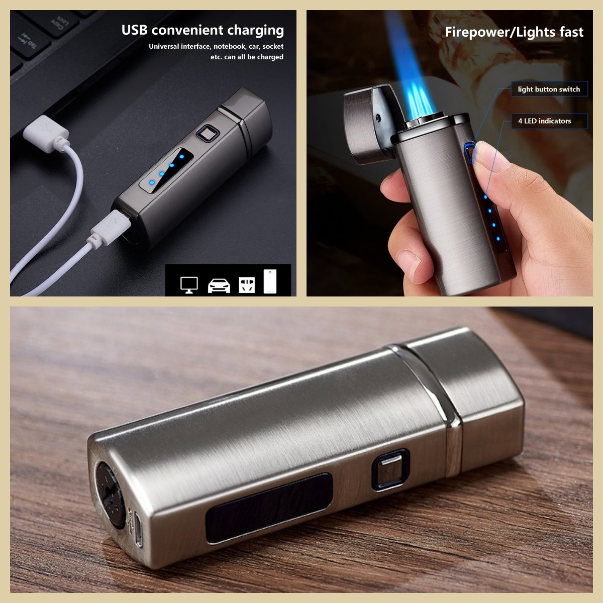 Triple Jet Flame Lighter