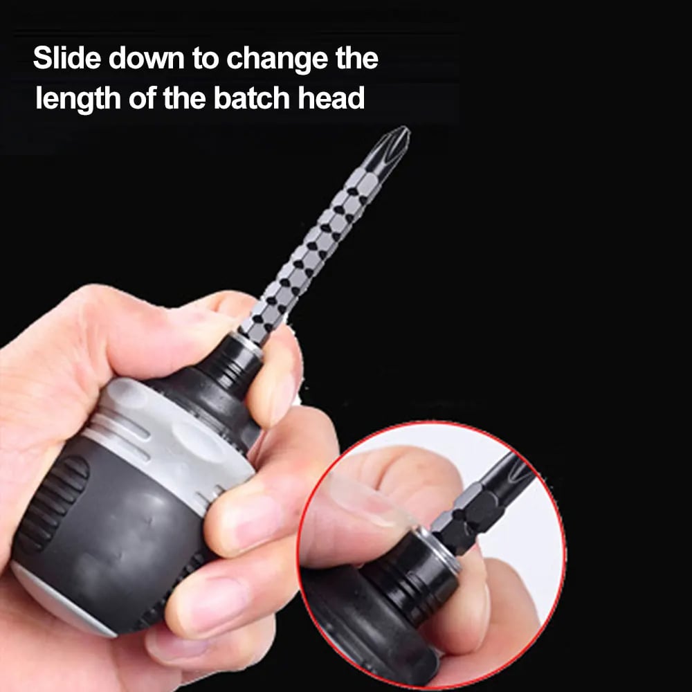 Magnetic dual user huck head telescopic screw knife manual tool