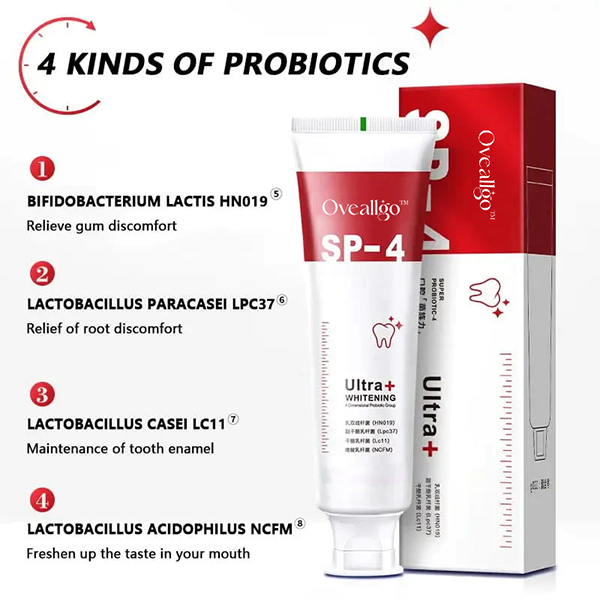 🔥2024 HOT SALE🔥 PRO Oveallgo™ SP-4 Probiotic Whitening Toothpaste