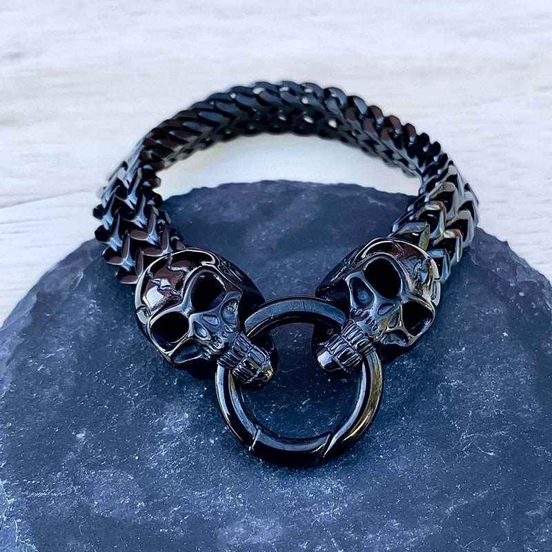 Vintage Double Skull Heads Bracelet