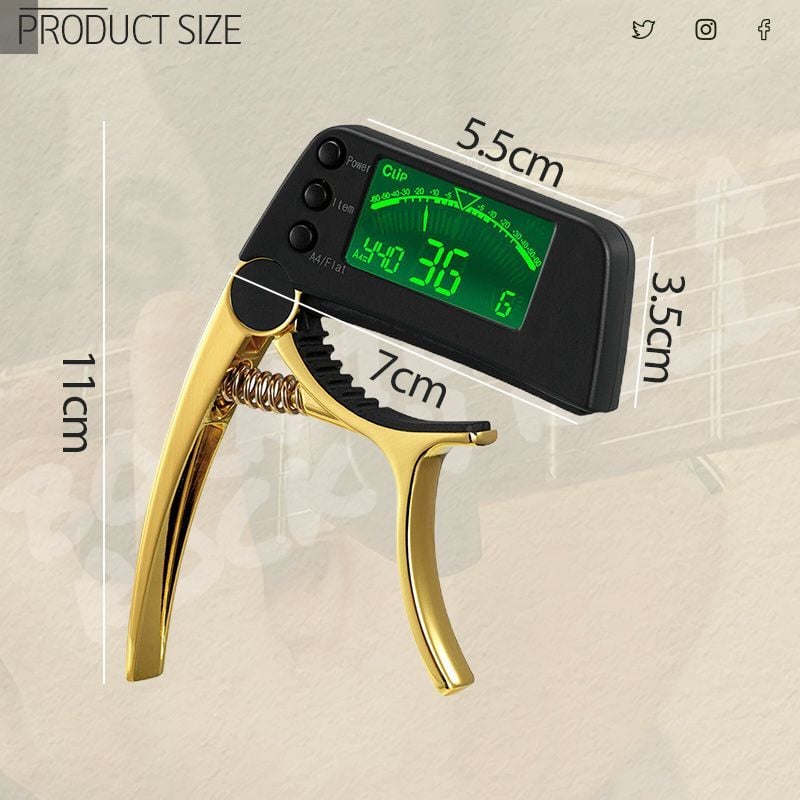 🎁2024  Hot Sale🎁DUAL-USE GUITAR CAPO TUNER WITH LCD DISPLAY